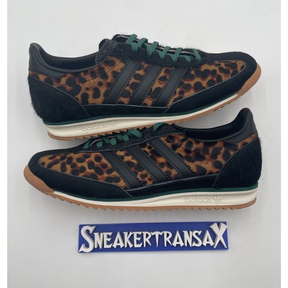 New Adidas SL 72 Leopard Print Real Fur Black Size U.S Women’s 7 7.5 9 JI0187 NB